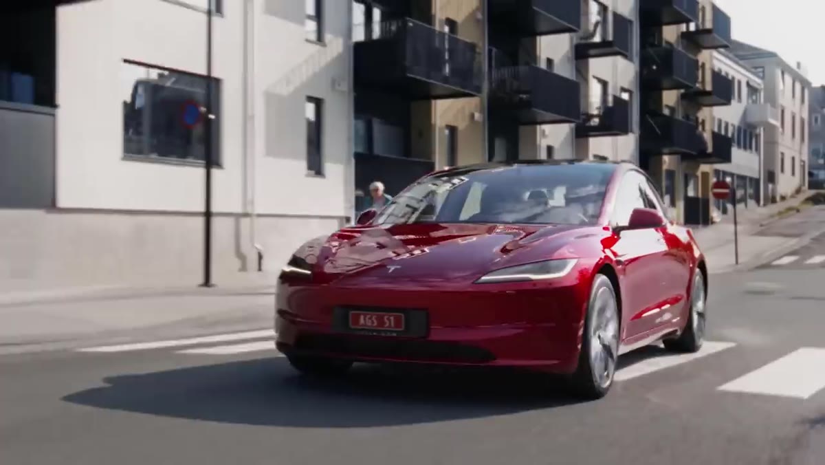 Film still from Tesla 2023 Recap